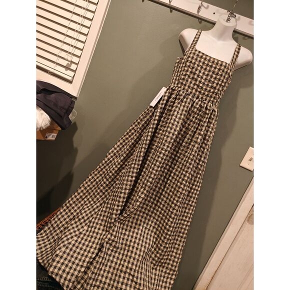 princess polly cartmel check maxi dress black cream us 6 - Picture 3 of 4